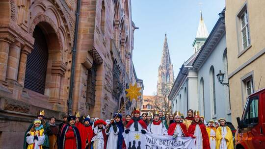 Auftakt 68. Aktion Dreikönigssingen in Freiburg