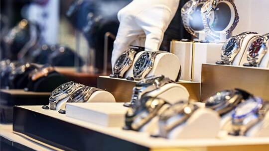 Luxusuhren in einem Juweliergeschäft