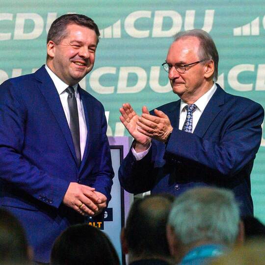 Sven Schulze und Reiner Haseloff