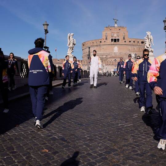 Olympischer Fackellauf in Italien