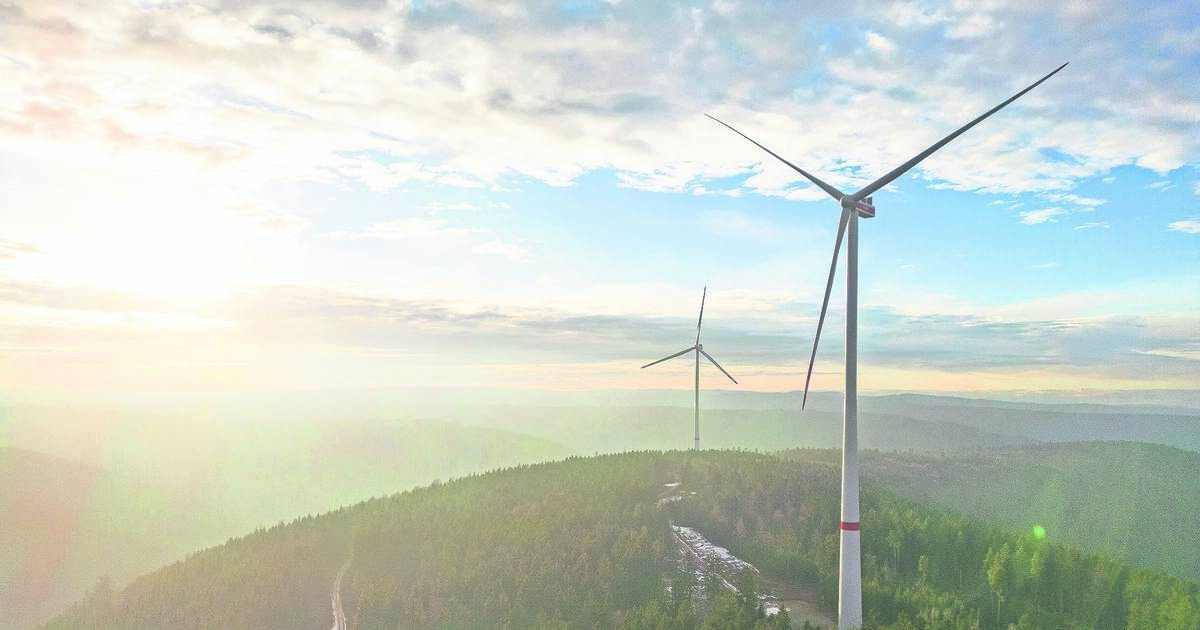 Possible locations for wind turbines in the region determined