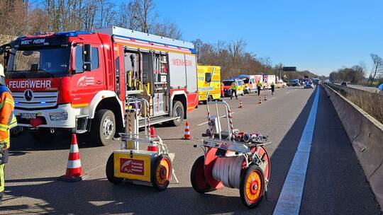Tödlicher Crash auf der A5 bei Hemsbach