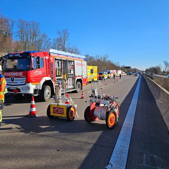 Tödlicher Crash auf der A5 bei Hemsbach