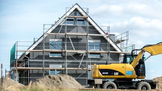 Baustelle eines Einfamilienhauses