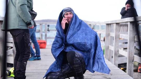 Wal an der Ostseeküste gestrandet