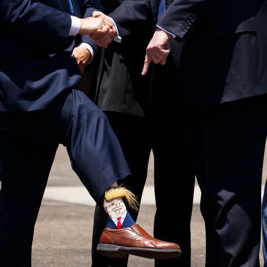 Socken mit dem Bildnis von US-Präsident Donald Trump