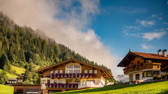 Guesthouse in calm place, mountains and nature, Austria, tourism concept