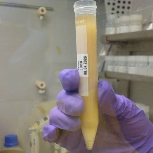 Substanz aus dem Behälter mit der Aufschrift "Polonium 210"