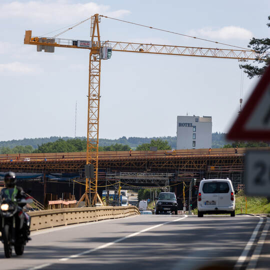 Baustelle A8 B10 Brücke