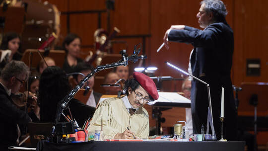Sinfoniekonzert "Die Geburt der Filmmusik" Badische Philharmonie Pforzheim. Leitung: Daniel Inbal. Live-Zeichner: Ernesto Lucas.