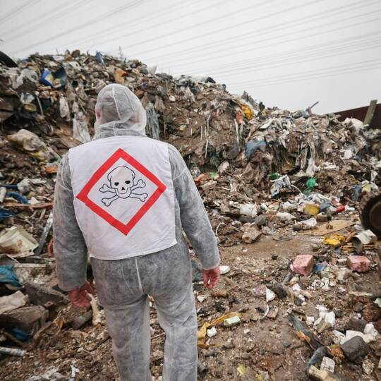 Räumung einer illegalen Müllkippe