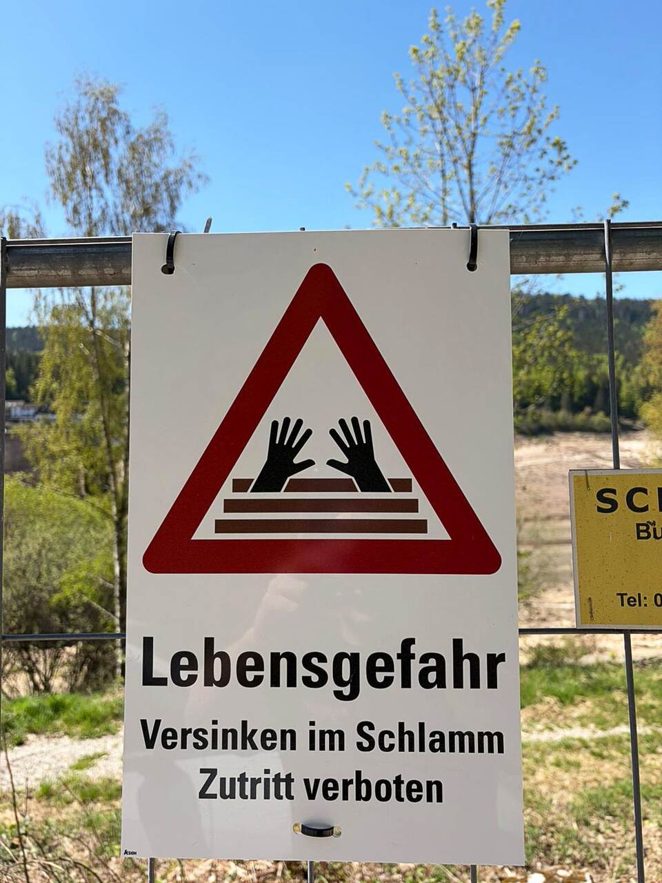 Abgelassener Stausee der Schwarzenbach-Talsperre