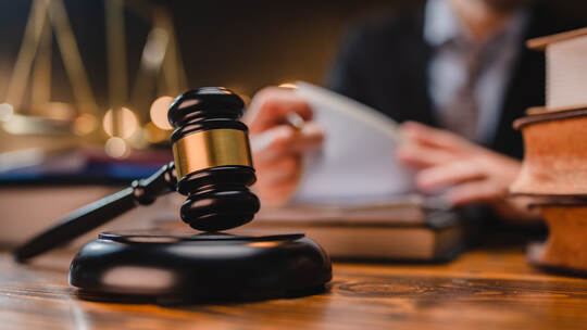 law and authority lawyer concept, judgment gavel hammer in court courtroom for crime judgement legislation and judicial decision