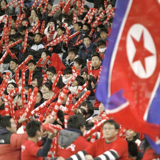 Nordkoreanische Fußballfans