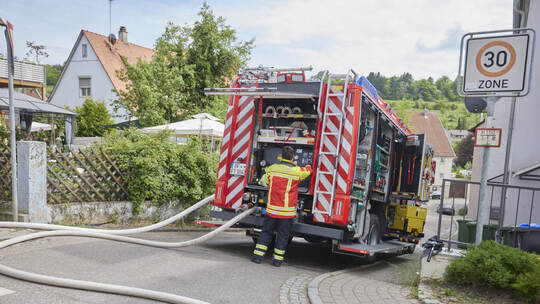 Dachstuhlbrand Pforzheimer Strasse.