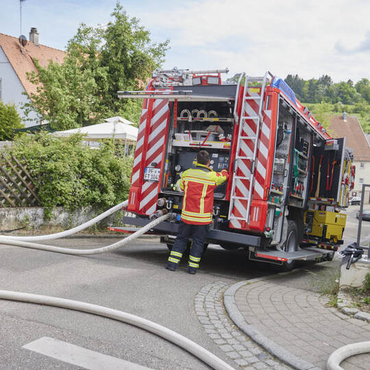 Dachstuhlbrand Pforzheimer Strasse.