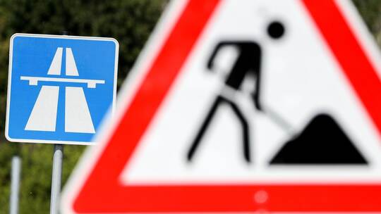 Bauarbeiten auf Autobahn