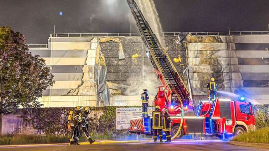 Brand im Logistikzentrum einer Supermarktkette