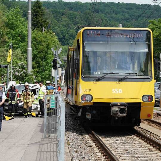 Stadtbahn-Unfall in Stuttgart