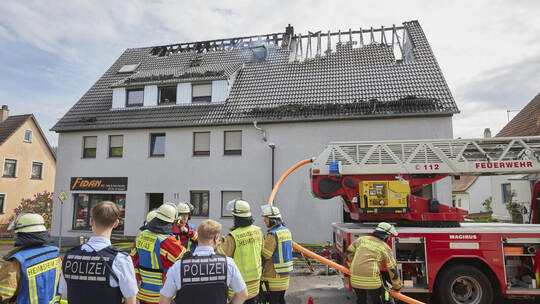 Dachstuhlbrand Pforzheimer Strasse.