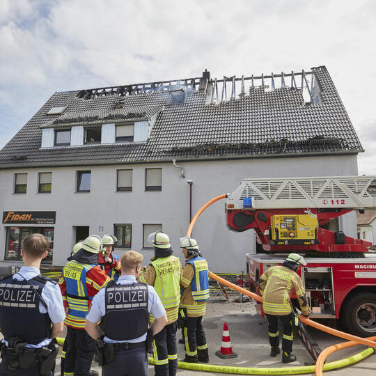 Dachstuhlbrand Pforzheimer Strasse.
