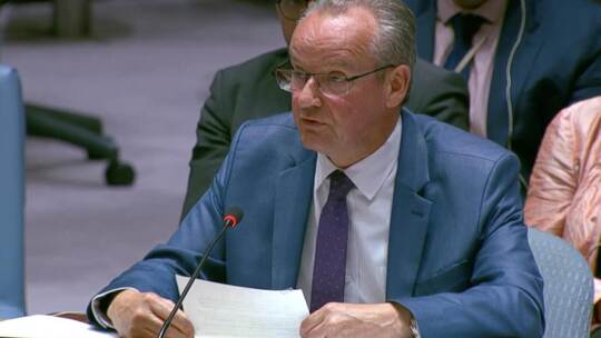 Alles andere als alltäglich, selbst für einen Staatsminister: Gunther Krichbaum spricht vor dem UN-Sicherheitsrat. Foto: Deutsch