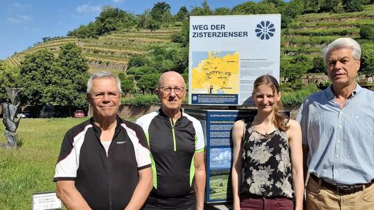 Der Schwabenexpress Jürgen Wörsinger und Wolfgang Frommer mit Frauke Schütz und Martin Ehlers von Cisterscapes Maulbronn/Strombe