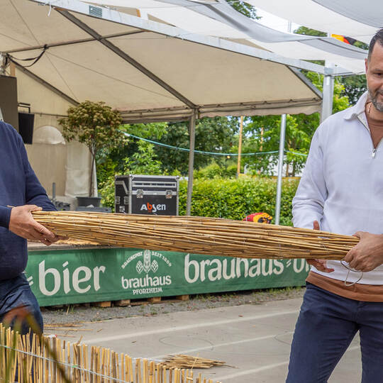 Enzauenpark Public Viewing Vorbereitung