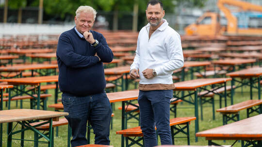 Enzauenpark Public Viewing Vorbereitung