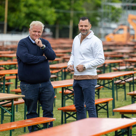 Enzauenpark Public Viewing Vorbereitung