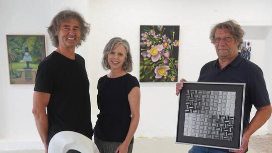 Freuen sich auf die gemeinsame Ausstellung: Giorgio di Montelupo (links), Marny Staib und Wolfgang Heiser. Nico Roller