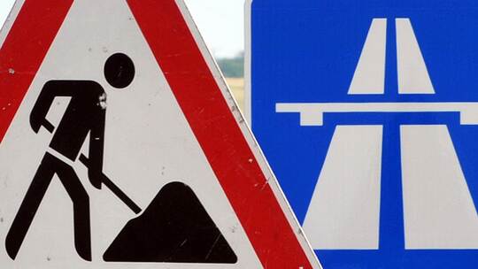 Baustelle auf Autobahn