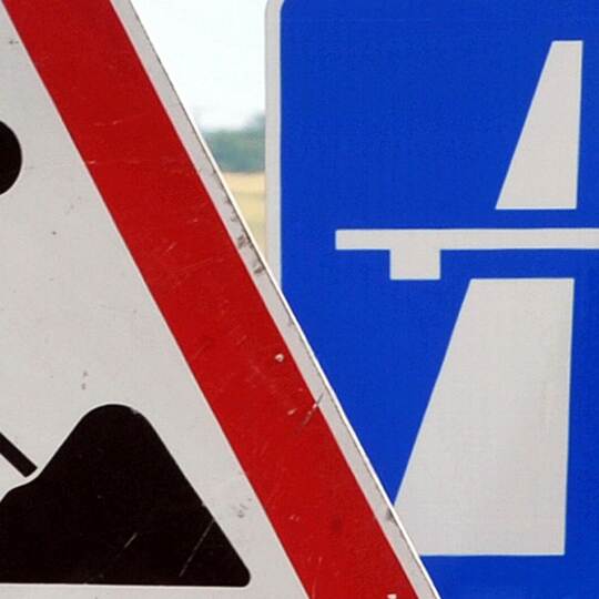 Baustelle auf Autobahn