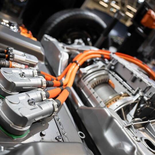 Fahrgestell mit Batterie für ein E-Auto