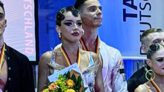 Deutscher Meister in der Hauptgruppe: Vladyslav Tsykhanovskyi und Veronika Tsikhanovska vom SWC. Foto: SWC