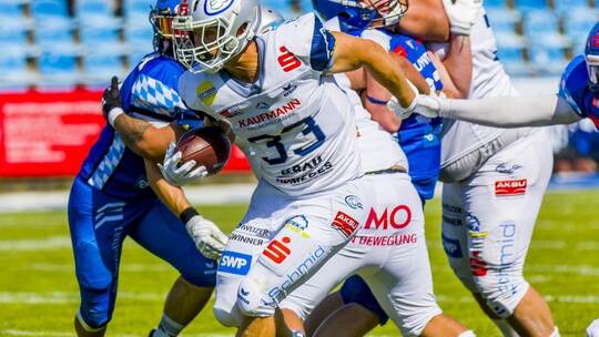 effect ENERGY GFL / German Football League, Pforzheim Wilddogs  Allgäu Comets in the Kramski-Arena in Pforzheim, Germany on