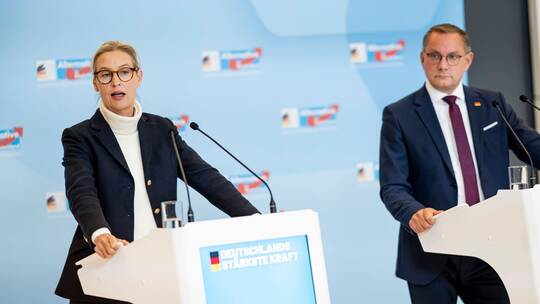 AfD-Chefs Alice Weidel und Tino Chrupalla (Archivbild)
