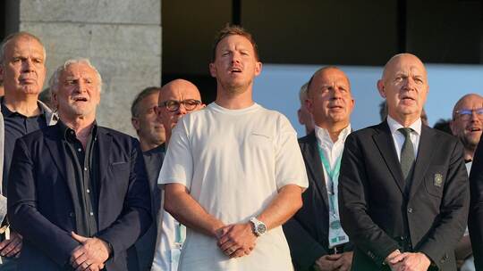 Rudi Völler, Julian Nagelsmann und Bernd Neuendorf