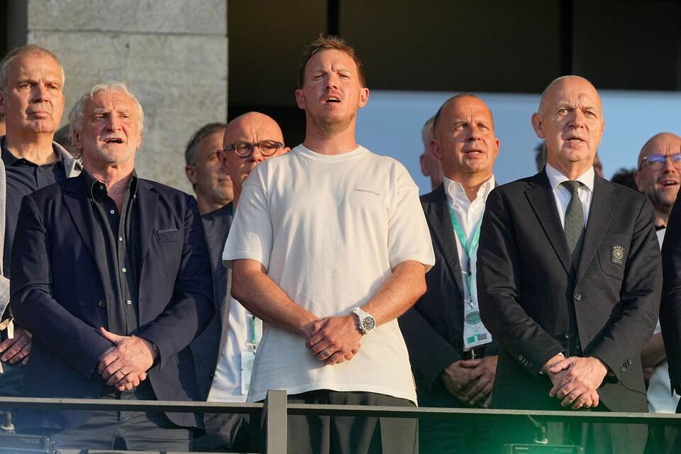 Rudi Völler, Julian Nagelsmann und Bernd Neuendorf Rudi Völler, Julian Nagelsmann und Bernd Neuendorf