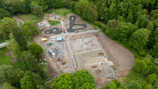 Baustelle Skateanlage Enzauenpark