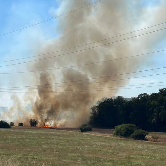 Flächenbrand südlich von Karlsruhe