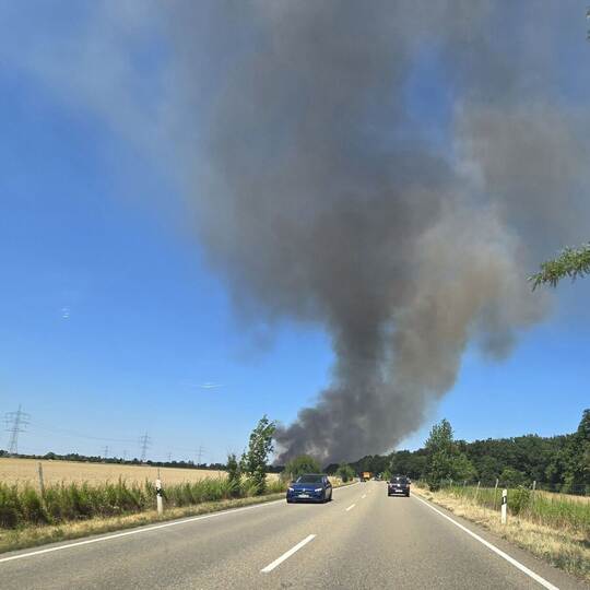 Flächenbrand an Bundestraße 36