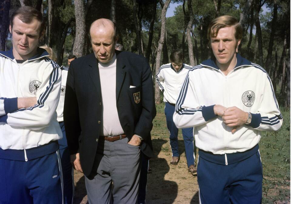 Manfred Manglitz, Helmut Schön und Günter Netzer Manfred Manglitz, Helmut Schön und Günter Netzer