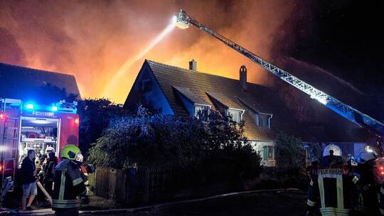 Brand nach Unwetter in Mittelfranken Brand nach Unwetter in Mittelfranken