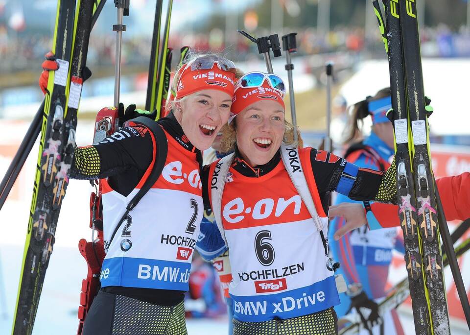 Maren Hammerschmidt (l) und Laura Dahlmeier Maren Hammerschmidt (l) und Laura Dahlmeier