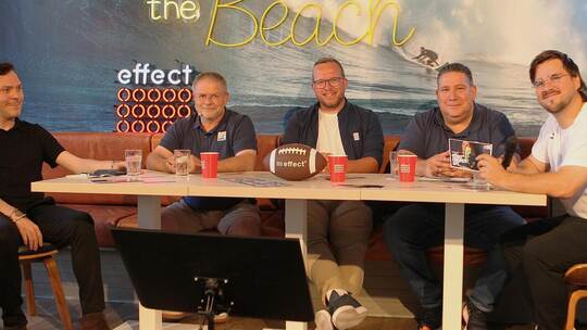 Das Podium beim „GFL-Livetalk“ in Pforzheim: (von links) Constantin Eckner, Axel Streich, Ronny Rühlemann, Kai Höpfinger und Dom