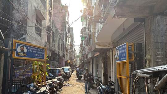 Stadtviertel Paharganj in Neu-Delhi Stadtviertel Paharganj in Neu-Delhi