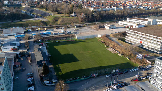 Der Sportplatz im Brötzinger Tal, auf dem die GU spielt, ist von der Stadt angemietet. GU Türk Spielfeld Brötzinger Tal