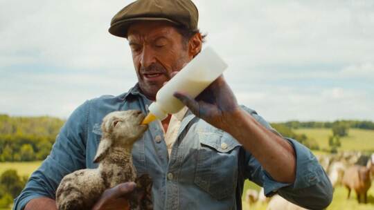 Hugh Jackman spielt den Schäfer George Hardy in „Glennkill: Ein Schafskrimi“
