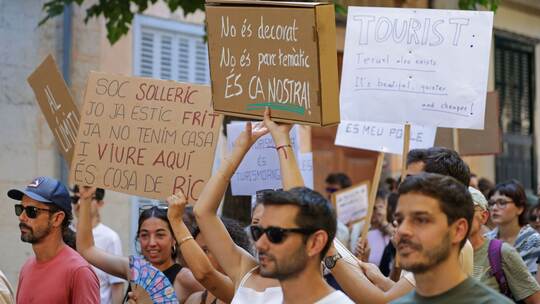 Protest gegen den Massentourismus auf Mallorca
